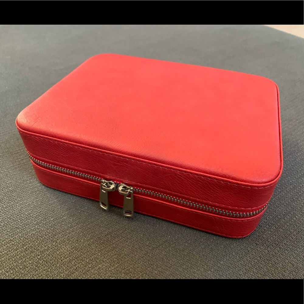 4 watch travel case red leather - Picture 3 of 8